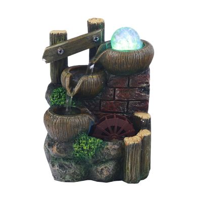 SUNESA Tabletop Fountains Tabletop Water Fountains Indoor Illuminated Waterfall and Calming Water Sound Feng Shui Relaxation Desktop Fountain with LED Desktop Fountain