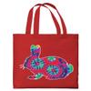 Easter Home Decor Tye Dye Easter Bunny Silhouette Lightweight Red Canvas Tote Bag view 1