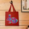 Easter Home Decor Tye Dye Easter Bunny Silhouette Lightweight Red Canvas Tote Bag view 3