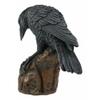 1 Pcs of Perching Raven On Rock Statue 5" Tall Crow Scavenger Bird Decor Figurine view 2