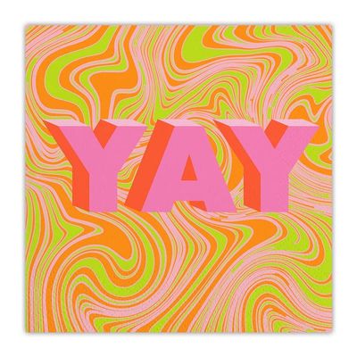 Slant Collections Party Cocktail/Beverage Paper Napkins, 20-Count, Yay - Swirl