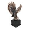1 Pcs Aerial Majestic Bald Eagle On Rock Ledge Stretching Out Wings Figurine With Base view 1