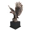 1 Pcs Aerial Majestic Bald Eagle On Rock Ledge Stretching Out Wings Figurine With Base view 3