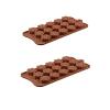 2Pcs Rose Flower Shape Silicone Molds, 15 Cavity Nonstick Food Grade Silicone Molds DIY for Chocolates, Candies, Ice Cubes, Jellos, Handmade Soap, and Bath Bombs view 1