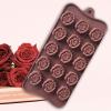 2Pcs Rose Flower Shape Silicone Molds, 15 Cavity Nonstick Food Grade Silicone Molds DIY for Chocolates, Candies, Ice Cubes, Jellos, Handmade Soap, and Bath Bombs view 2