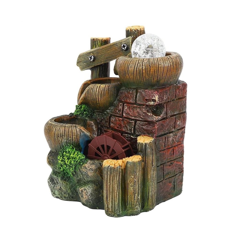 SUNESA Tabletop Fountains Garden Decoration Resin Desktop Fountain Flowing Water Ornament Home Office Table Decoration Home Decor Desktop Fountain