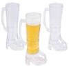 60-PC Boot Shaped Beer Mugs with Buckle Clear Plastic St. Patrick's Day Oktoberfest Party Drinkware 10oz. view 1