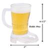 60-PC Boot Shaped Beer Mugs with Buckle Clear Plastic St. Patrick's Day Oktoberfest Party Drinkware 10oz. view 2