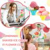 Eaasty 60 Pieces 4 oz Colorful Flower Shaved Ice Cups Plastic Snow Cone Cups Small Leak Proof Plastic Slush Snack Ice Cream Bowls view 4