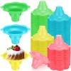 Eaasty 200 Pieces 4 oz Colorful Flower Shaved Ice Cups Plastic Snow Cone Cups Small Leak Proof Plastic Slush Snack Ice Cream Bowls view 1