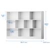 Cozy Castle White Bookshelf, 3-Tier Open Shelf Bookcase, 10 Cube Storage Organizer with Anti-Tilt Device for Bedroom, Living Room, 55.11" W x 11.61D x 40.94H view 2