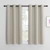 NICETOWN Kitchen Curtains for Decoration, Thermal Insulated Grommet Room Darkening Draperies/Panels for Laundry (Natural, 2 Panels, W42 x L48 inches) view 1