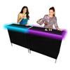 Black Folding Portable Party Bar w/Patented Multi-Color LED Lights, Black Skirt, and Storage Shelf - Avoid Illegal Chinese Counterfeits - Double Set view 1