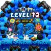 Vlipoeasn 90PCS Video Game Party Decorations for Boys Set - Blue 12th Birthday Supplies - Video Game Backdrop, Balloons, Tablecloth, Gamer and 12 Foil Balloons view 1
