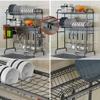 2-Piece Stainless Steel Dish Drainer Rack, Dry Easily Practical in Kitchen, Robust, Stable, Space-Saving ( 7632.379cm) view 3