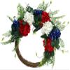 4th of July Flower Wreath Patriotic American Wreath Independence Day Hanging Garland for Memorial Day 4th of July Home Window Decoration view 1