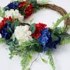 4th of July Flower Wreath Patriotic American Wreath Independence Day Hanging Garland for Memorial Day 4th of July Home Window Decoration view 2