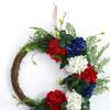4th of July Flower Wreath Patriotic American Wreath Independence Day Hanging Garland for Memorial Day 4th of July Home Window Decoration view 4