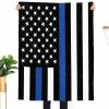 America Flannel Fleece Throw Blanket Thin Blue Line Police Warm Soft Blankets, 60x80In Law Enforcement USA Flag Lightweight Micrifiber Blanket for Kids/Teen/Men Bedroom, Living Room Couch Sofa view 1