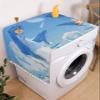 Kid Whale Microwave Dustproof Cover Washer Dust Cover Machine Protector, Cartoon Animal Starry Sky Blue Cloud Decorative Kitchen Appliance Cover with 2 Pockets 12x35 view 2