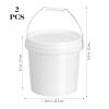 DECHOUS 2pcs Empty Bucket Water Pails Food Grade Buckets with Lids White Paint Art Craft Fishing Water Pail Paint Container Lid White Plastic Cans view 2