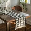 XSlive Cotton Linen Table Runner Boho Geometric Pattern Table Runners with Tassels, Rustic Woven Table Runner for Wedding Party Dining Table Decor (Black,14"x47") view 1