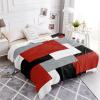 Abstract Flannel Fleece Throw Blanket Red Black Gray Color Block Warm Soft Blankets, 60x80In Modern Geometric Plaid Lightweight Micrifiber Blanket for Kids/Teen/Men Bedroom, Living Room Couch Sofa view 3