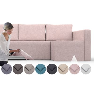 comfortly | Cover for Friheten Corner Sofa Bed Right, Replacement Slipcover, Heavy Duty 4 pcs Cover, Pets and Stain Proof Durable Nano-Tech Fabric (Cashmere Blends - Flamingo)