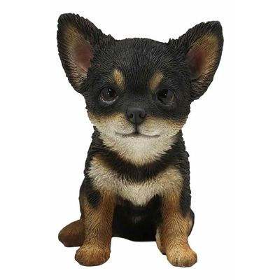 1 Pcs Of Lifelike Adorable Dog Puppy Sitting Statue 6.25" H With Glass Eyes