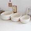 3 Pieces Oval Woven Basket Cotton Rope Storage Baskets Toy Baskets Snack Sundries Woven Storage Baskets for Picnics view 2