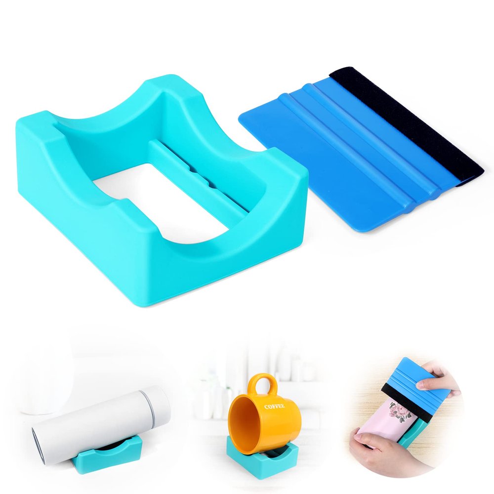Mity rain Cup Cradle for Tumblers with Squeegee Use to Apply Vinly Decal