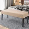 FORCHEER Dining Bench Cover 49-60 Inch Stretch Rectangle Velvet Bench Seat Slipcover for Living Room, Bedroom Washable (Velvet-Camel) view 3
