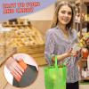 Amylove 80 Pcs Large Gift Bag Reusable Non Woven Tote Bags Bulk with Handle for Party Favors 15 x 11.8 x 4 Inches(Multicolor) view 2