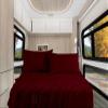 Burgundy Solid 4 Piece 400TC 100% Cotton Hotel Luxury Three Quarter Bed Sheets view 1