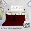 Burgundy Solid 4 Piece 400TC 100% Cotton Hotel Luxury Three Quarter Bed Sheets view 2