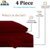 Burgundy Solid 4 Piece 400TC 100% Cotton Hotel Luxury Three Quarter Bed Sheets view 4