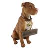 1 Pcs Of Lifelike Pet Dog Statue With Jingle Collar And Sign 13" H view 2