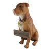 1 Pcs Of Lifelike Pet Dog Statue With Jingle Collar And Sign 13" H view 3
