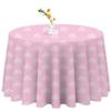 AOSTO Round Tablecloths 108inch - Circle Bulk Polyester Fabric Washable Table Clothes Cover for Toy Girl Story Theme Birthday Party,Pink and White Clouds view 1