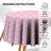 AOSTO Round Tablecloths 108inch - Circle Bulk Polyester Fabric Washable Table Clothes Cover for Toy Girl Story Theme Birthday Party,Pink and White Clouds view 2