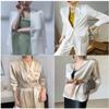 NAKAN Silky Real Mulberry Silk Fabric 140cm Wide Sold by The Meter for Shirts Pajamas Bedding(Color:Bean Paste) view 4