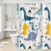 Umpoo Cartoon Dinosaur Shower Curtains Colorful Cute Dino Funny Animals Pattern for Kids Neutral Shower Curtain Waterproof Fabric Polyester Accessories with 12 Hooks, 60x72 Inch view 1