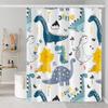 Umpoo Cartoon Dinosaur Shower Curtains Colorful Cute Dino Funny Animals Pattern for Kids Neutral Shower Curtain Waterproof Fabric Polyester Accessories with 12 Hooks, 60x72 Inch view 2