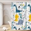 Umpoo Cartoon Dinosaur Shower Curtains Colorful Cute Dino Funny Animals Pattern for Kids Neutral Shower Curtain Waterproof Fabric Polyester Accessories with 12 Hooks, 60x72 Inch view 3