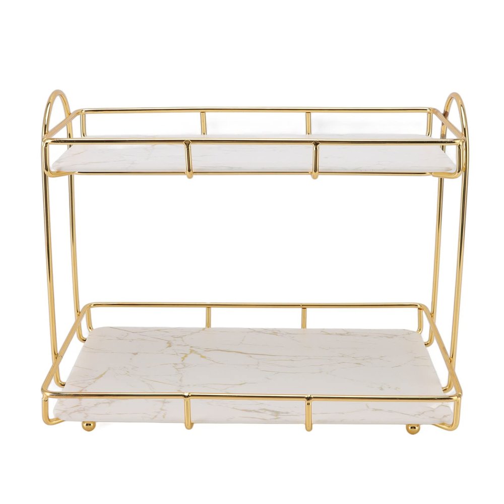 Pilipane Bathroom lunch box Countertop , 2 Tier Makeup Shelf lunch box , Standing Vanity Tray for Bathroom Organization and Decor , Home Storage Holder Cosmetics Skincare Perfume Storage
