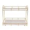 Pilipane Bathroom lunch box Countertop , 2 Tier Makeup Shelf lunch box , Standing Vanity Tray for Bathroom Organization and Decor , Home Storage Holder Cosmetics Skincare Perfume Storage view 1