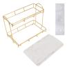 Pilipane Bathroom lunch box Countertop , 2 Tier Makeup Shelf lunch box , Standing Vanity Tray for Bathroom Organization and Decor , Home Storage Holder Cosmetics Skincare Perfume Storage view 2