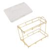 Pilipane Bathroom lunch box Countertop , 2 Tier Makeup Shelf lunch box , Standing Vanity Tray for Bathroom Organization and Decor , Home Storage Holder Cosmetics Skincare Perfume Storage view 3
