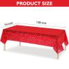 Western Party Tablecloth Paisley Table Cover Bandana Plastic Table Cloth Rectangle Floral Tablecloth for Western Cowboy Themed Party Decorations, 108 X 54 Inches (Red, 6 Pack) view 2
