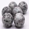 HQRP 25mm 1PC Kiwi Sesame Jasper Agate Sphere Smoky Quartz Tourmaline Amazonite in Greenish White Pegmatite Moonstone Base Polished Natural Gemstone Crystal Mineral Ball - China view 3